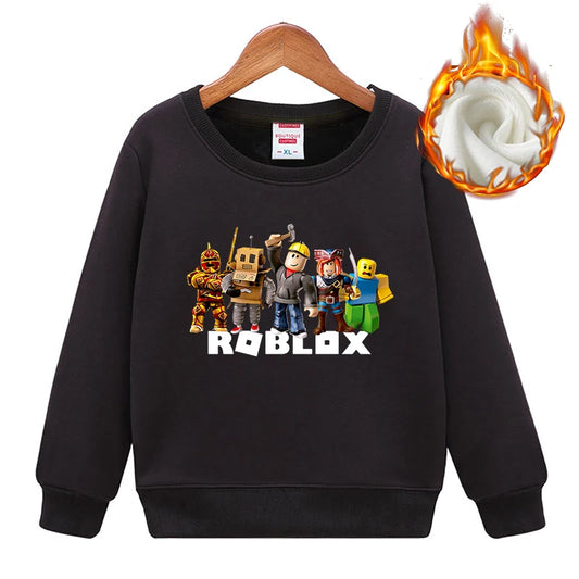 Roblox Tops Sweaters Children Baby Long Sleeve Christmas Clothes Boy Girl Sweatshirt Kid Clothing Fall Hood Sweat Shirts Clothes