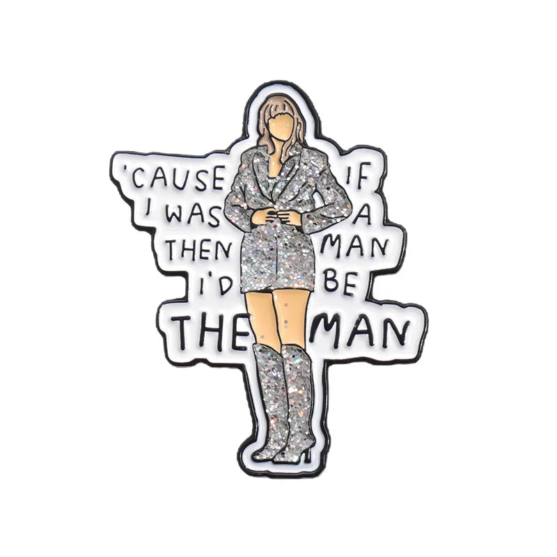 Famous Pop Singer Star Enamel Pin Creative Music Peripheral Brooch Metal Lapel Backpack Badge Swift Fan Jewelry Gift For Friends