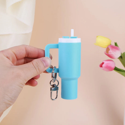 6-1pcs Creative Mini Cup Keychain Pendant Chapstick Holder Fun Key Ring Handbag Charms Key Ring for Backpack Tumbler Accessories