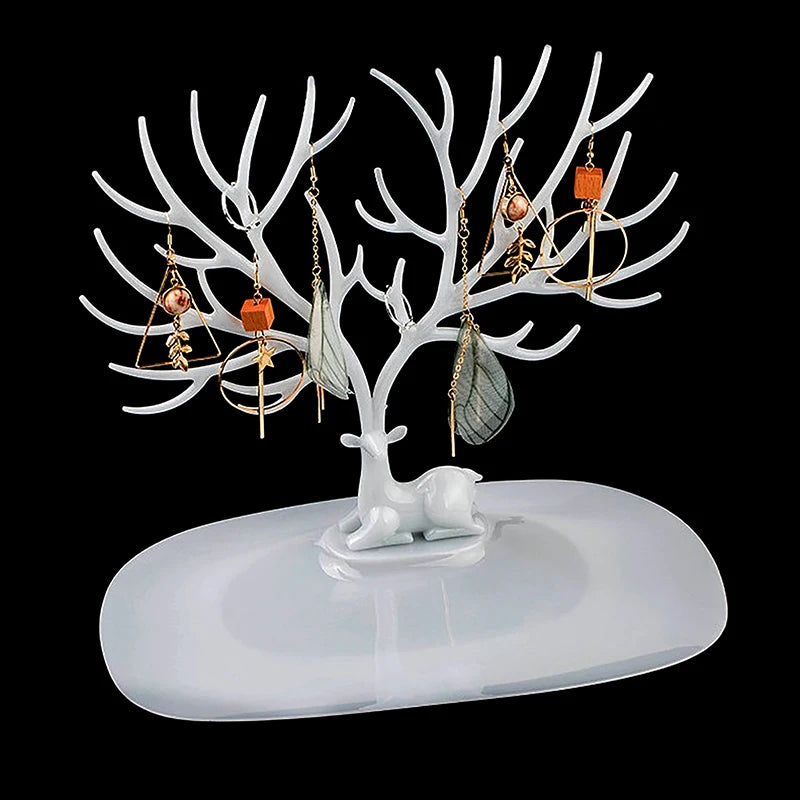 Little Deer Shape Earrings Necklace Ring Pendant Bracelet Jewelry Display Stand Tray Tree Storage Racks Organizer Holder