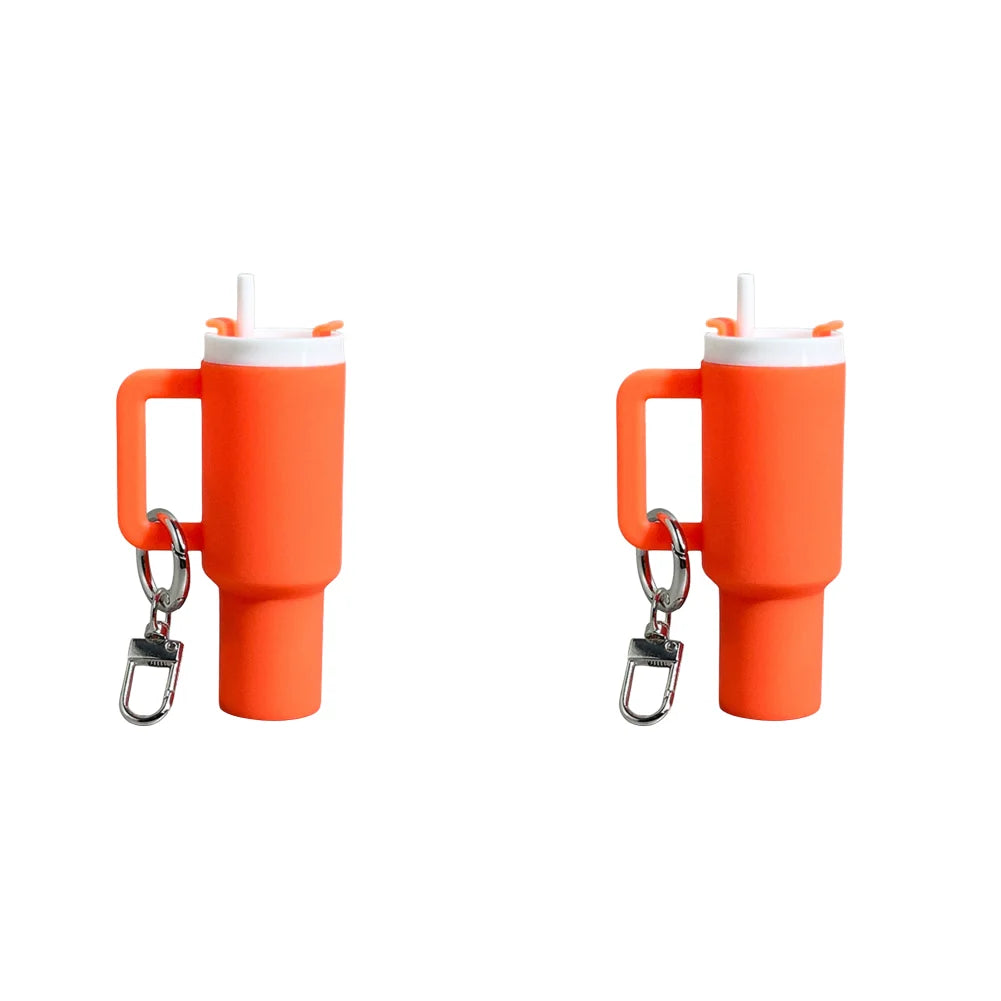 6-1pcs Creative Mini Cup Keychain Pendant Chapstick Holder Fun Key Ring Handbag Charms Key Ring for Backpack Tumbler Accessories