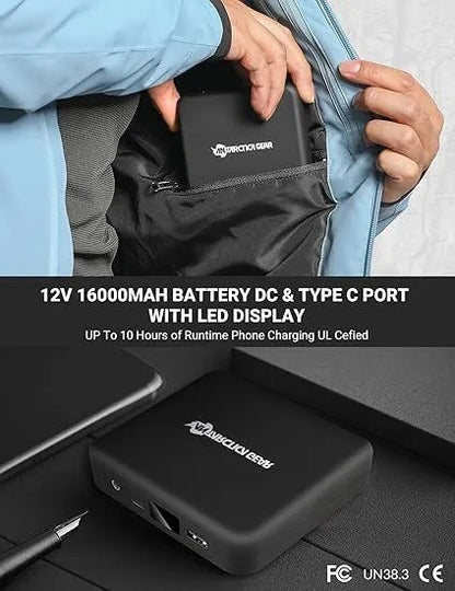 Heated Jacket, Ski Jacket Coat, With 12V 16000mAh Battery Pack, 5 Areas Heating Thicken Men Winter Coat