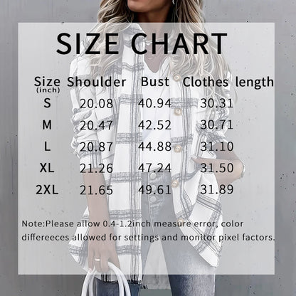 Womens Button Down Shirts Long Sleeve Plaid Shackets Business Casual Blouse Top