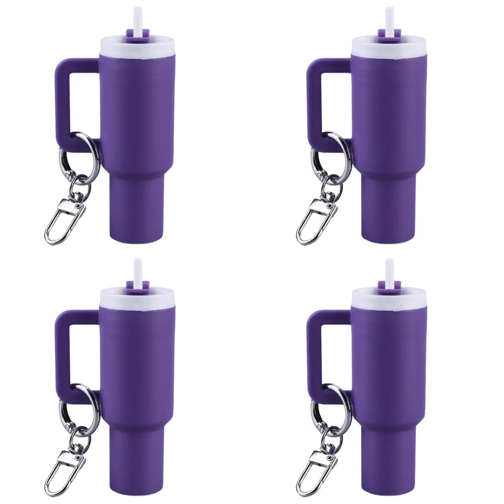 6-1pcs Creative Mini Cup Keychain Pendant Chapstick Holder Fun Key Ring Handbag Charms Key Ring for Backpack Tumbler Accessories