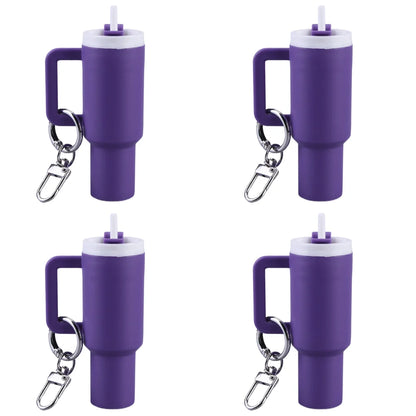 6-1pcs Creative Mini Cup Keychain Pendant Chapstick Holder Fun Key Ring Handbag Charms Key Ring for Backpack Tumbler Accessories