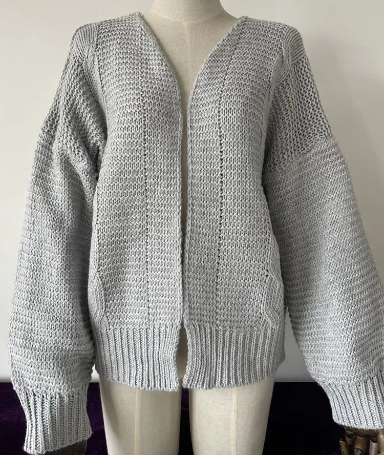 ALLUKASA  Autumn Winter Cardigan Women Sweaters New Cardigan Batwing Long-sleeved Plush Loose Outside Knit Sweater Women Fashion