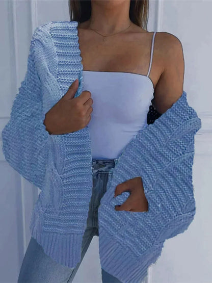 ALLUKASA  Autumn Winter Cardigan Women Sweaters New Cardigan Batwing Long-sleeved Plush Loose Outside Knit Sweater Women Fashion