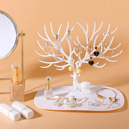 Little Deer Shape Earrings Necklace Ring Pendant Bracelet Jewelry Display Stand Tray Tree Storage Racks Organizer Holder