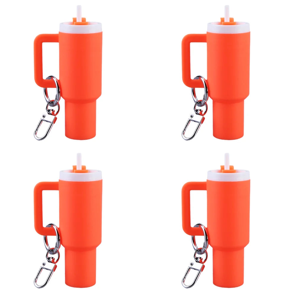 6-1pcs Creative Mini Cup Keychain Pendant Chapstick Holder Fun Key Ring Handbag Charms Key Ring for Backpack Tumbler Accessories