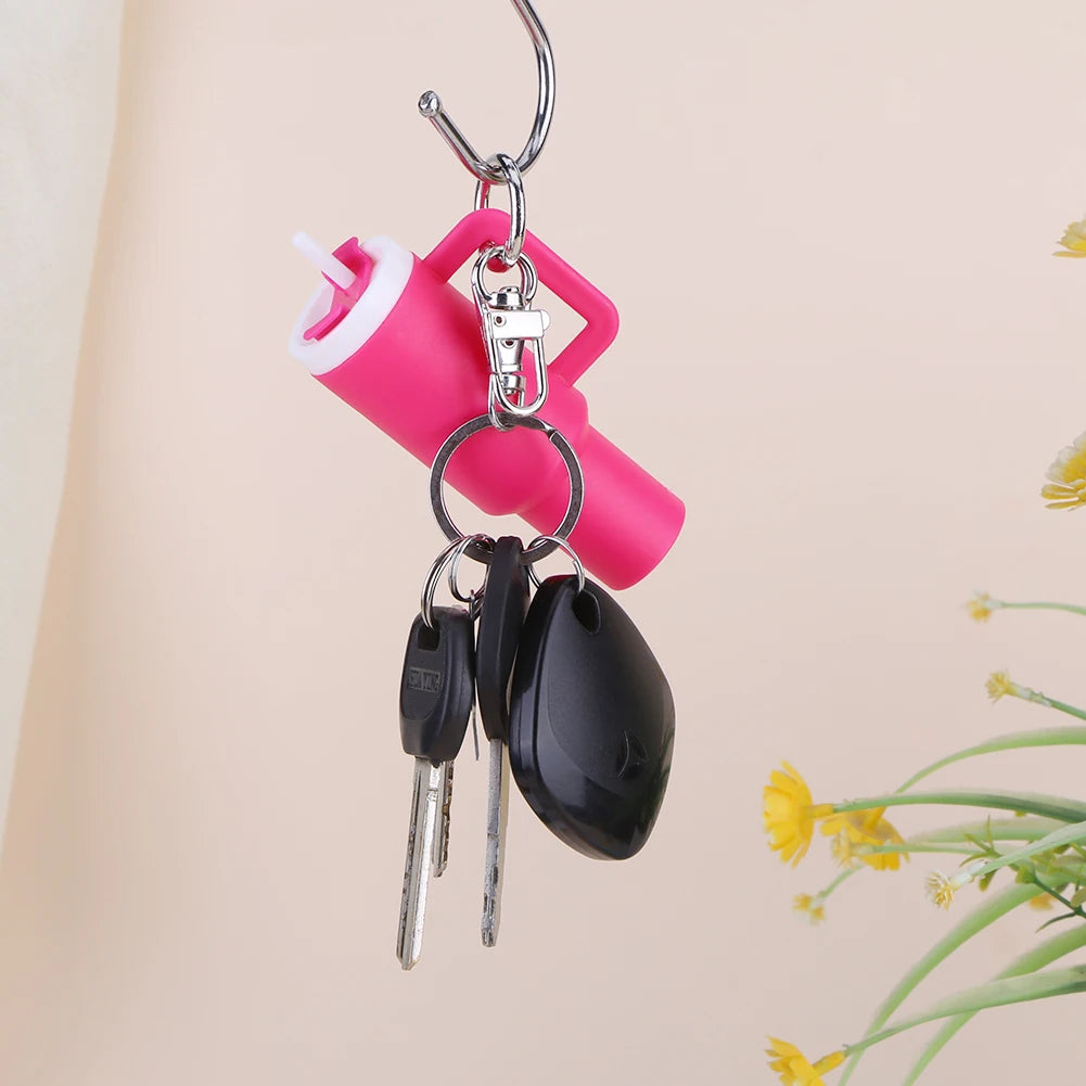 6-1pcs Creative Mini Cup Keychain Pendant Chapstick Holder Fun Key Ring Handbag Charms Key Ring for Backpack Tumbler Accessories
