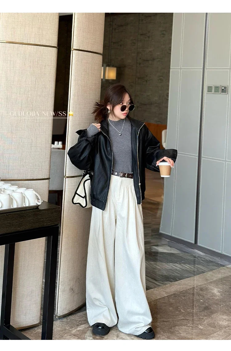 New Autumn Winter Long Sleeve Knit Sweater Women Pullovers Black White Knitted Sweater Women Tops Sweaters Sueters De Mujer MZ54