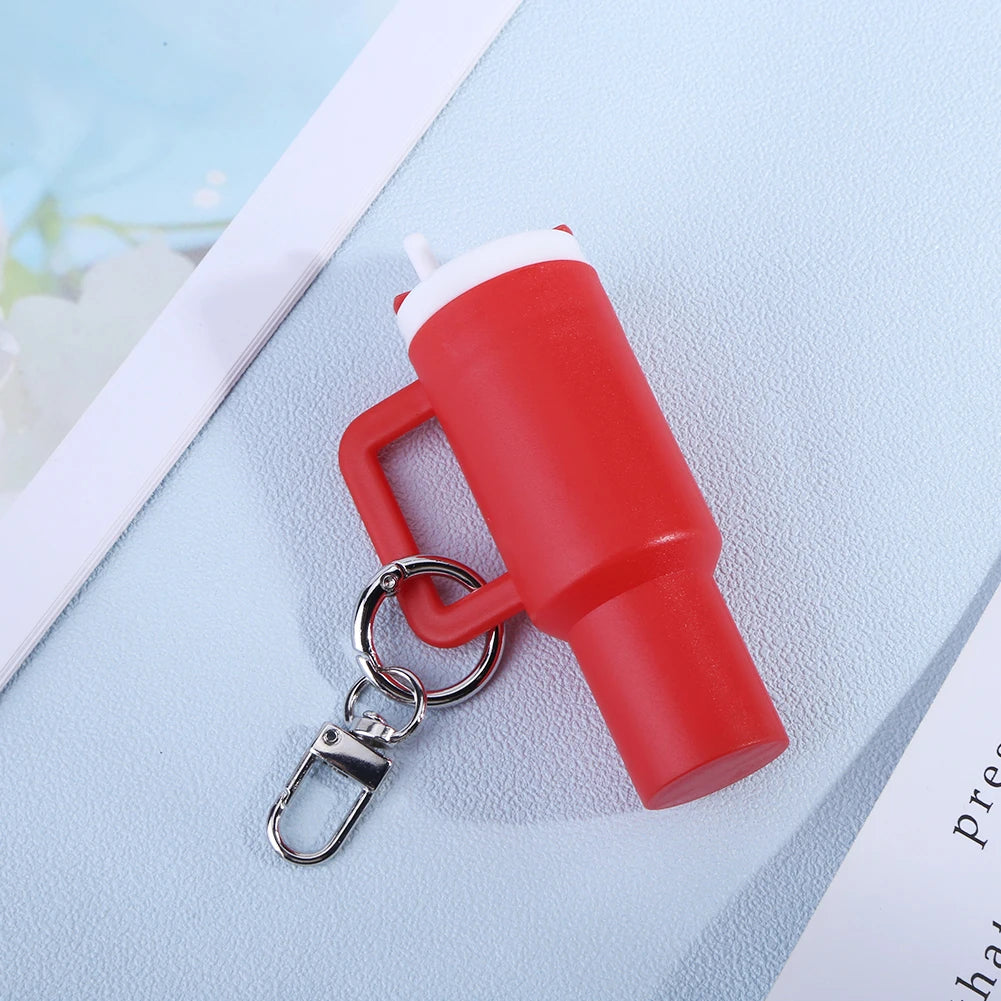 6-1pcs Creative Mini Cup Keychain Pendant Chapstick Holder Fun Key Ring Handbag Charms Key Ring for Backpack Tumbler Accessories
