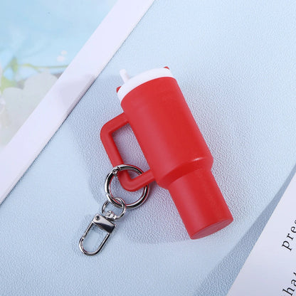 6-1pcs Creative Mini Cup Keychain Pendant Chapstick Holder Fun Key Ring Handbag Charms Key Ring for Backpack Tumbler Accessories