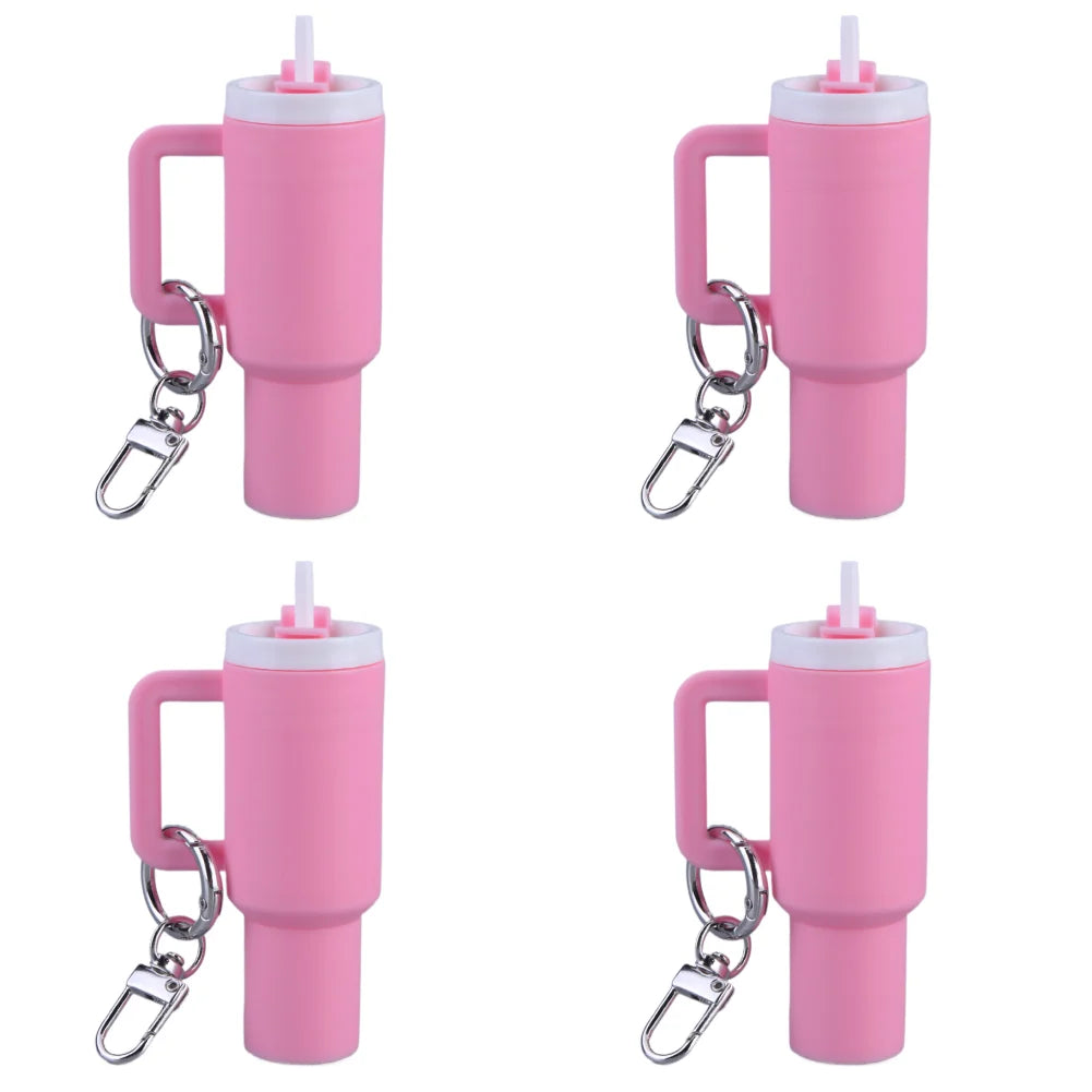 6-1pcs Creative Mini Cup Keychain Pendant Chapstick Holder Fun Key Ring Handbag Charms Key Ring for Backpack Tumbler Accessories
