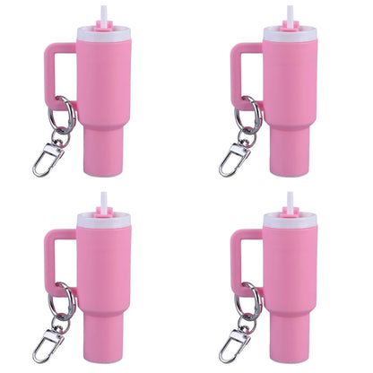 6-1pcs Creative Mini Cup Keychain Pendant Chapstick Holder Fun Key Ring Handbag Charms Key Ring for Backpack Tumbler Accessories