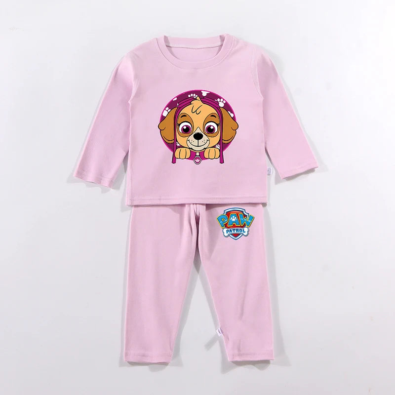 PAW Patrols Kids Anime Cute Pajamas Children Long Sleeve Pyjamas Autumn Winter Warm Loungewear Boy Girl Cartoon Casual Home Wear