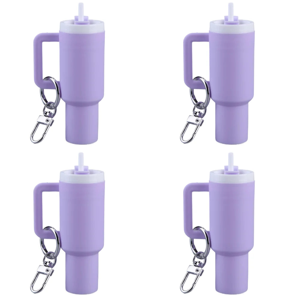6-1pcs Creative Mini Cup Keychain Pendant Chapstick Holder Fun Key Ring Handbag Charms Key Ring for Backpack Tumbler Accessories