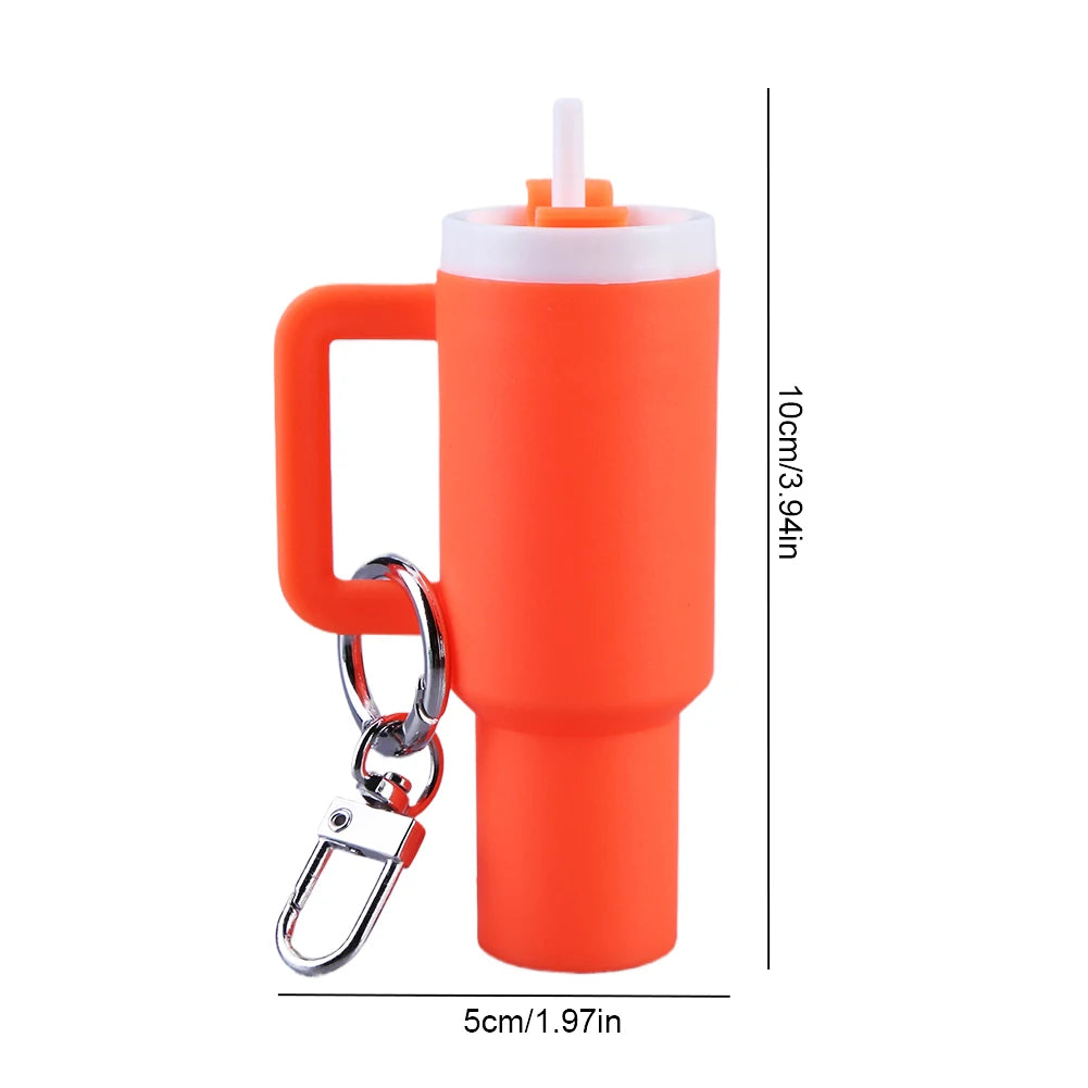 6-1pcs Creative Mini Cup Keychain Pendant Chapstick Holder Fun Key Ring Handbag Charms Key Ring for Backpack Tumbler Accessories