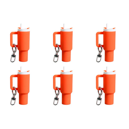 6-1pcs Creative Mini Cup Keychain Pendant Chapstick Holder Fun Key Ring Handbag Charms Key Ring for Backpack Tumbler Accessories
