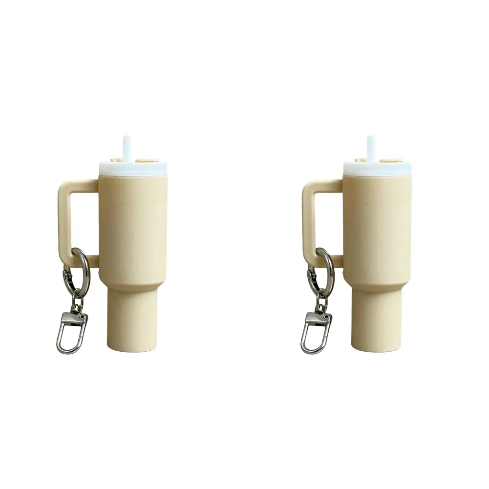 6-1pcs Creative Mini Cup Keychain Pendant Chapstick Holder Fun Key Ring Handbag Charms Key Ring for Backpack Tumbler Accessories