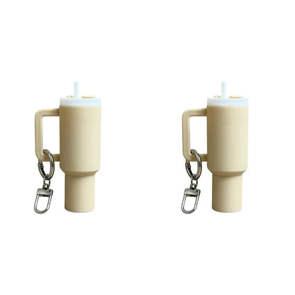 6-1pcs Creative Mini Cup Keychain Pendant Chapstick Holder Fun Key Ring Handbag Charms Key Ring for Backpack Tumbler Accessories