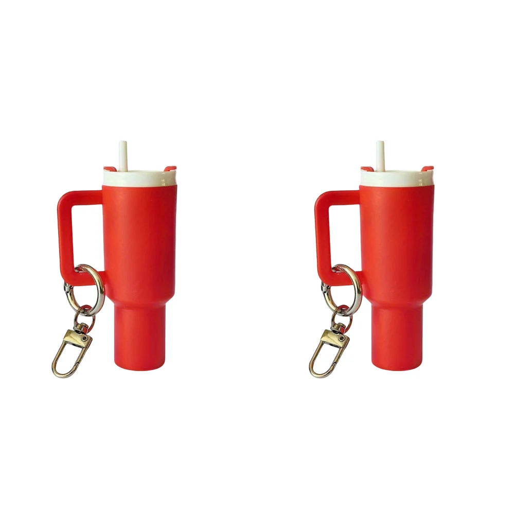 6-1pcs Creative Mini Cup Keychain Pendant Chapstick Holder Fun Key Ring Handbag Charms Key Ring for Backpack Tumbler Accessories