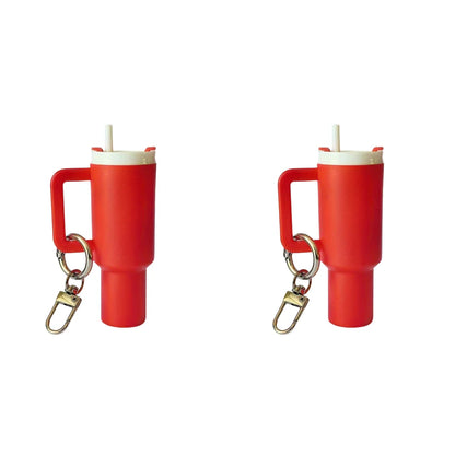 6-1pcs Creative Mini Cup Keychain Pendant Chapstick Holder Fun Key Ring Handbag Charms Key Ring for Backpack Tumbler Accessories