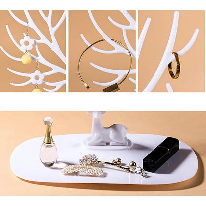 Little Deer Shape Earrings Necklace Ring Pendant Bracelet Jewelry Display Stand Tray Tree Storage Racks Organizer Holder