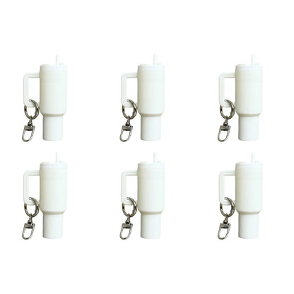 6-1pcs Creative Mini Cup Keychain Pendant Chapstick Holder Fun Key Ring Handbag Charms Key Ring for Backpack Tumbler Accessories