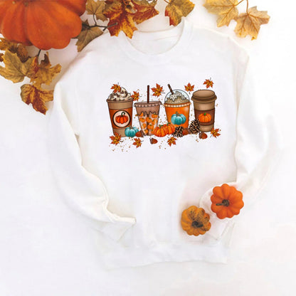 Fall Coffee Shirt Cute Fall Sweatshirt Halloween Pumpkin Spice Shirt Womens Fall Sweater Tis The Season Halloween Party Tee