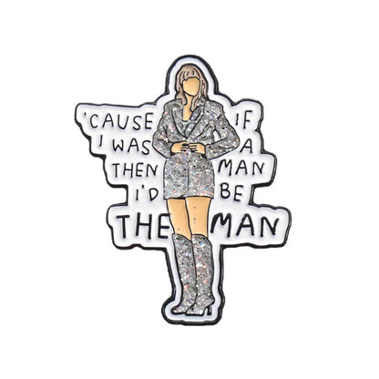 Famous Pop Singer Star Enamel Pin Creative Music Peripheral Brooch Metal Lapel Backpack Badge Swift Fan Jewelry Gift For Friends