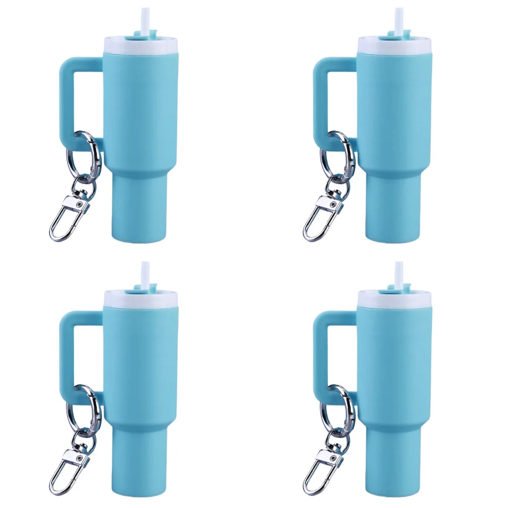 6-1pcs Creative Mini Cup Keychain Pendant Chapstick Holder Fun Key Ring Handbag Charms Key Ring for Backpack Tumbler Accessories