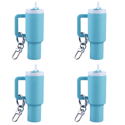 6-1pcs Creative Mini Cup Keychain Pendant Chapstick Holder Fun Key Ring Handbag Charms Key Ring for Backpack Tumbler Accessories