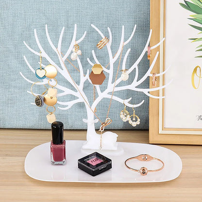 Little Deer Shape Earrings Necklace Ring Pendant Bracelet Jewelry Display Stand Tray Tree Storage Racks Organizer Holder