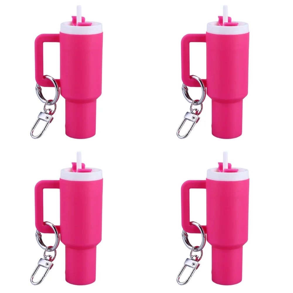 6-1pcs Creative Mini Cup Keychain Pendant Chapstick Holder Fun Key Ring Handbag Charms Key Ring for Backpack Tumbler Accessories