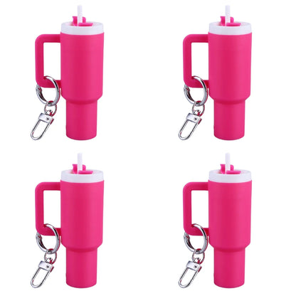 6-1pcs Creative Mini Cup Keychain Pendant Chapstick Holder Fun Key Ring Handbag Charms Key Ring for Backpack Tumbler Accessories