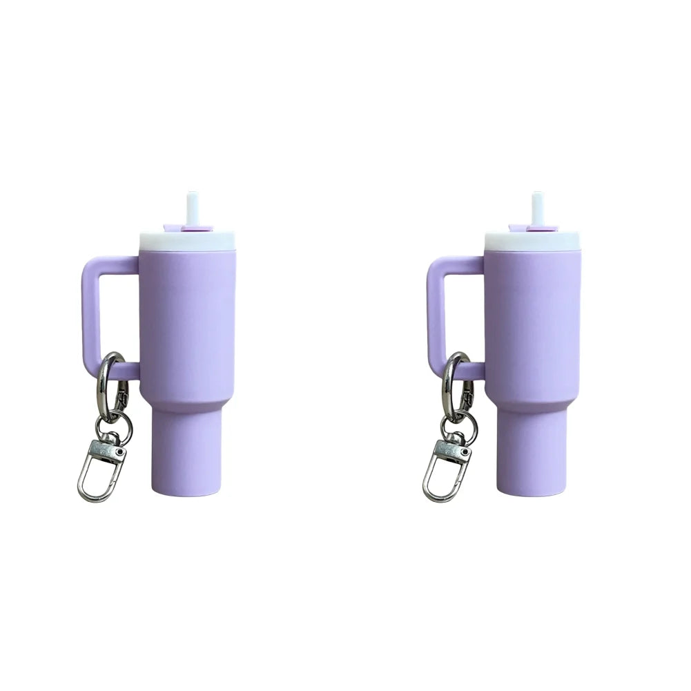 6-1pcs Creative Mini Cup Keychain Pendant Chapstick Holder Fun Key Ring Handbag Charms Key Ring for Backpack Tumbler Accessories