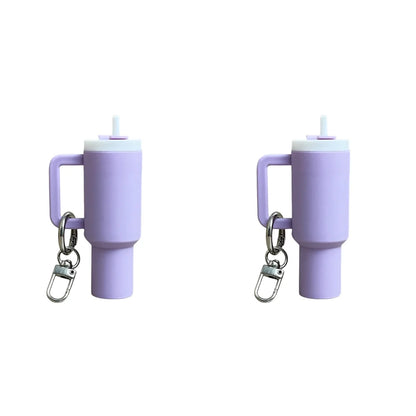 6-1pcs Creative Mini Cup Keychain Pendant Chapstick Holder Fun Key Ring Handbag Charms Key Ring for Backpack Tumbler Accessories