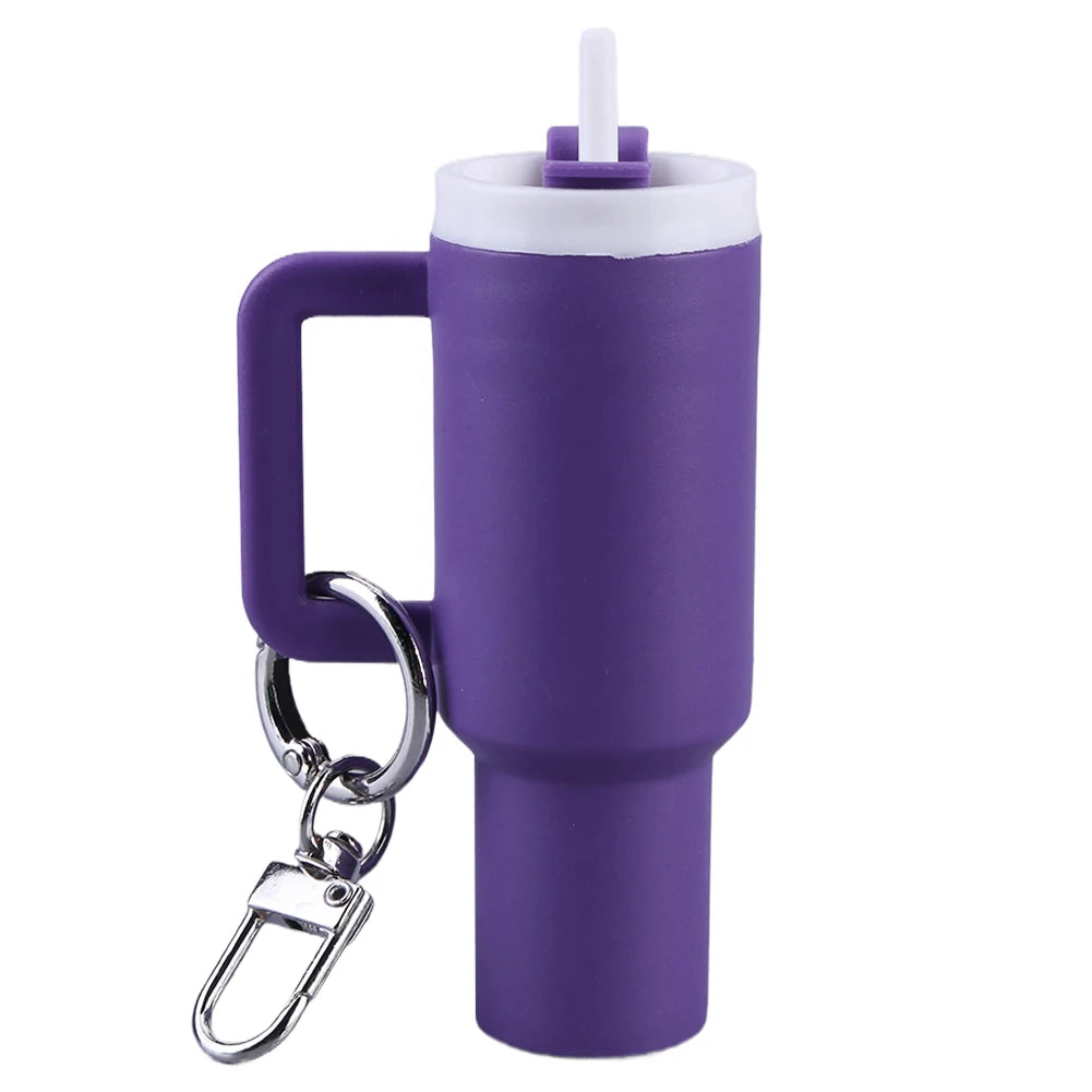 6-1pcs Creative Mini Cup Keychain Pendant Chapstick Holder Fun Key Ring Handbag Charms Key Ring for Backpack Tumbler Accessories