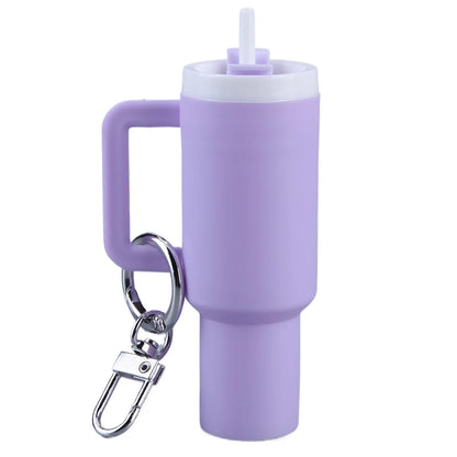 6-1pcs Creative Mini Cup Keychain Pendant Chapstick Holder Fun Key Ring Handbag Charms Key Ring for Backpack Tumbler Accessories