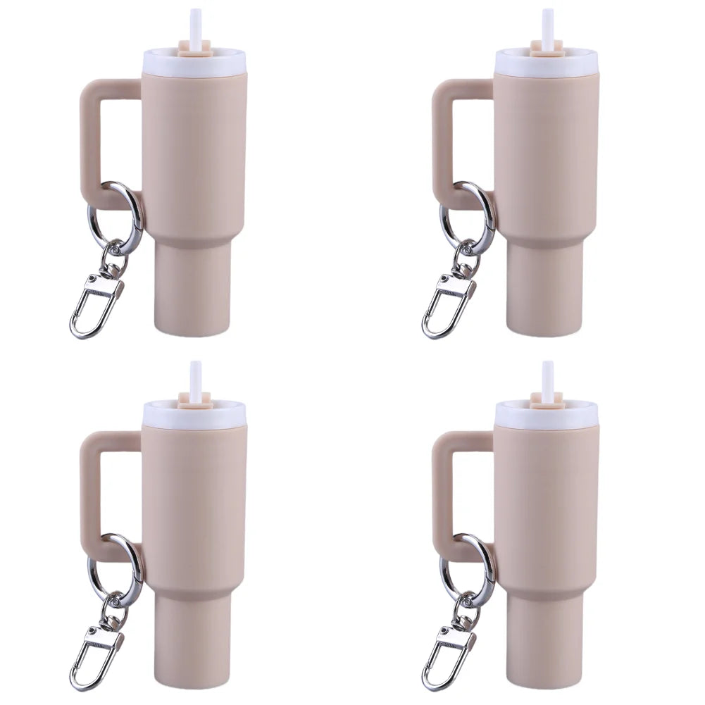 6-1pcs Creative Mini Cup Keychain Pendant Chapstick Holder Fun Key Ring Handbag Charms Key Ring for Backpack Tumbler Accessories