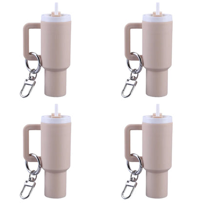 6-1pcs Creative Mini Cup Keychain Pendant Chapstick Holder Fun Key Ring Handbag Charms Key Ring for Backpack Tumbler Accessories
