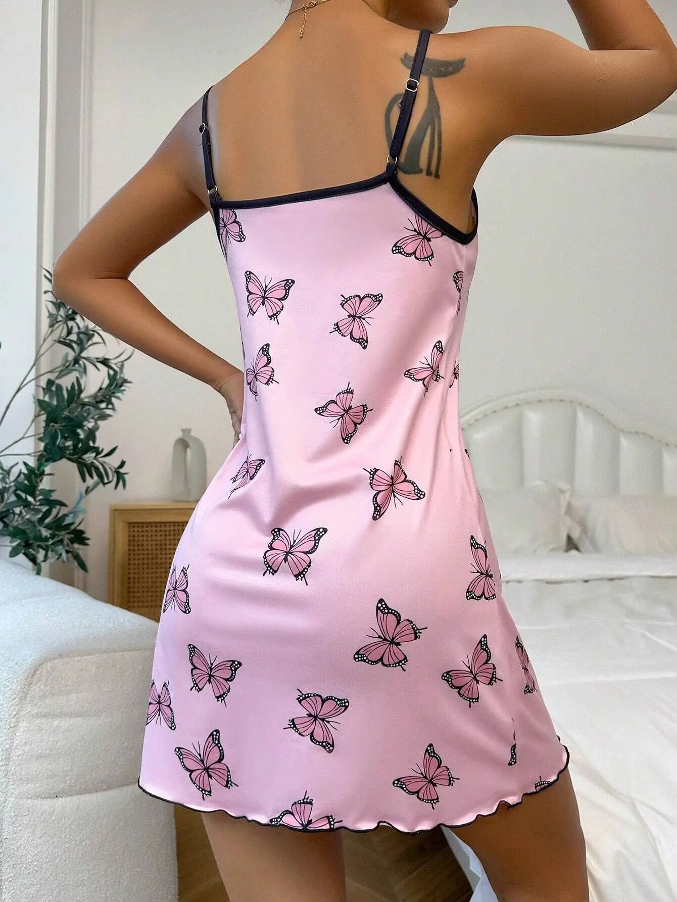 Summer New Women's Nightgown Beauty Back Thin Section Of Home Wear Sexy Halter Short Skirt Love Cartoon Cute Printing Pajamas