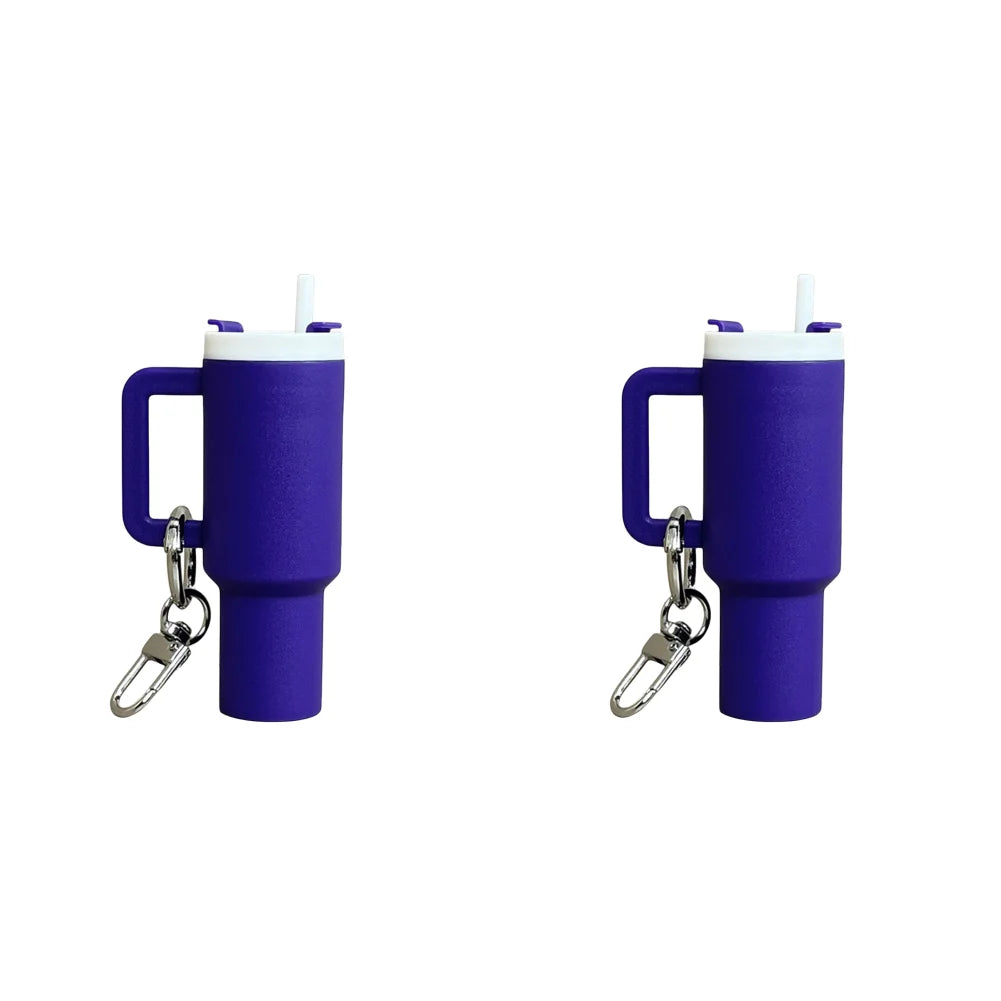 6-1pcs Creative Mini Cup Keychain Pendant Chapstick Holder Fun Key Ring Handbag Charms Key Ring for Backpack Tumbler Accessories