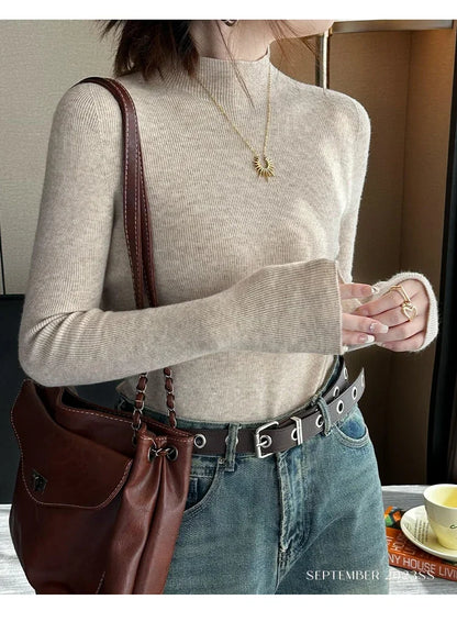 New Autumn Winter Long Sleeve Knit Sweater Women Pullovers Black White Knitted Sweater Women Tops Sweaters Sueters De Mujer MZ54
