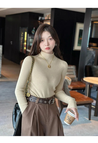 New Autumn Winter Long Sleeve Knit Sweater Women Pullovers Black White Knitted Sweater Women Tops Sweaters Sueters De Mujer MZ54