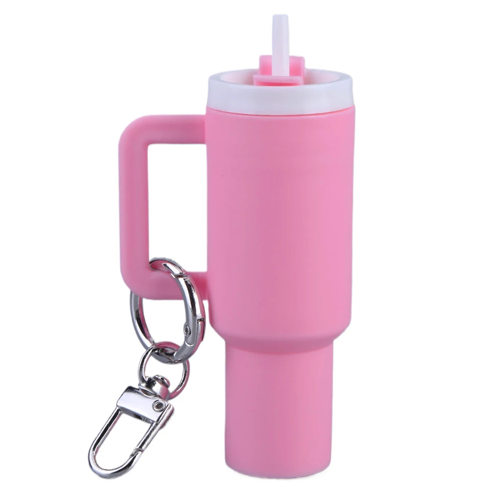6-1pcs Creative Mini Cup Keychain Pendant Chapstick Holder Fun Key Ring Handbag Charms Key Ring for Backpack Tumbler Accessories