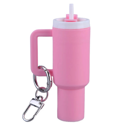 6-1pcs Creative Mini Cup Keychain Pendant Chapstick Holder Fun Key Ring Handbag Charms Key Ring for Backpack Tumbler Accessories