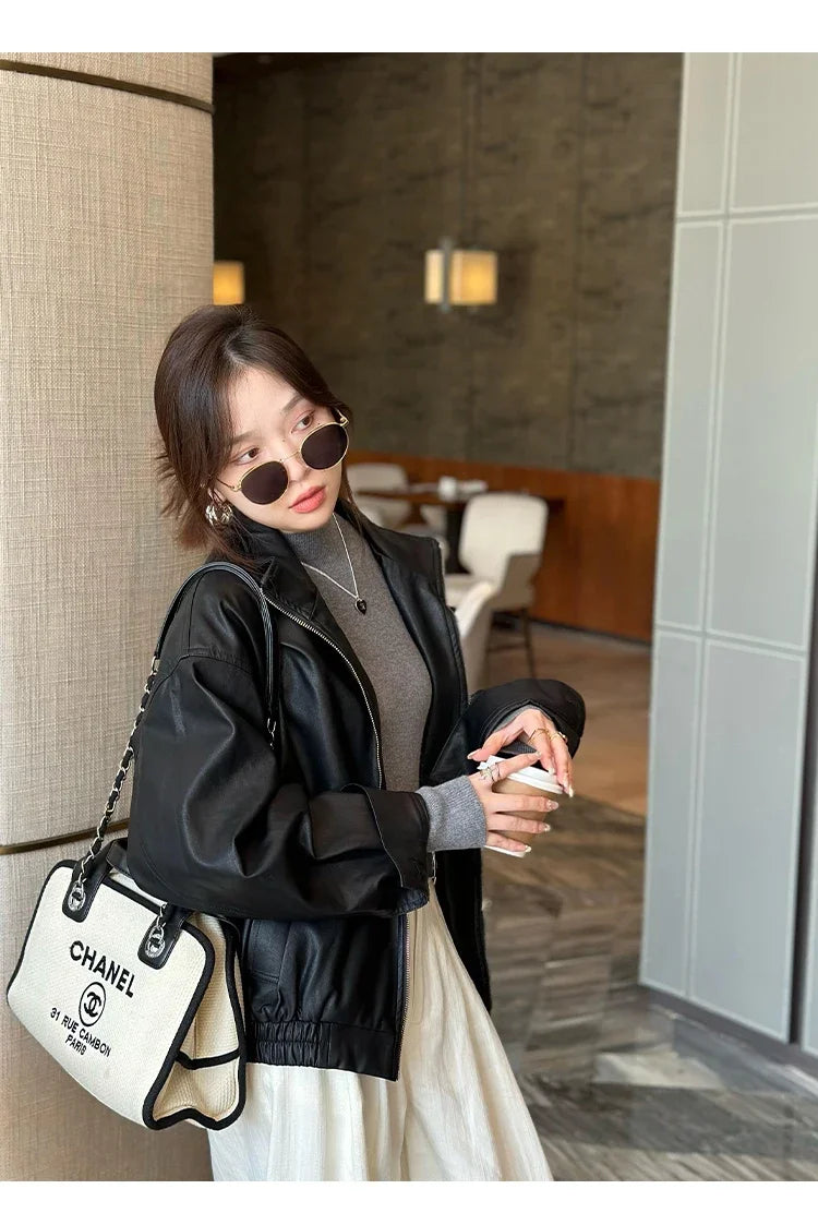 New Autumn Winter Long Sleeve Knit Sweater Women Pullovers Black White Knitted Sweater Women Tops Sweaters Sueters De Mujer MZ54