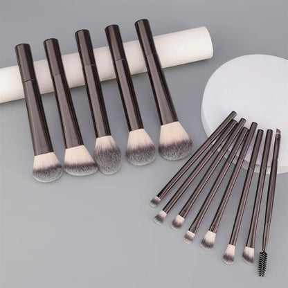 13SupportRTLong Tube Makeup Brush Set Soft Bristles Loose Powder Blush Highlight Contour Brush Eyeshadow Brush